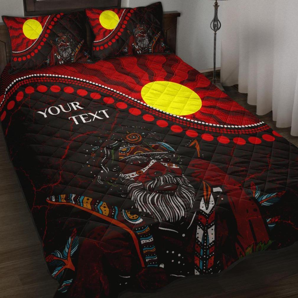 custom-aboriginal-quilt-bed-set-indigenous-people-and-sun