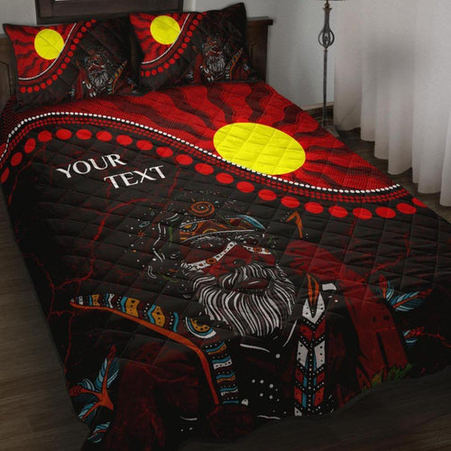 custom-aboriginal-quilt-bed-set-indigenous-people-and-sun