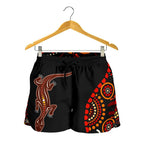 Aboriginal Women's Shorts - Aboriginal Lizard With Dot Painting Patterns - Vibe Hoodie