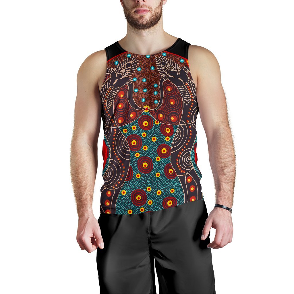 mens-tank-top-aboriginal-sublimation-dot-pattern-style-red