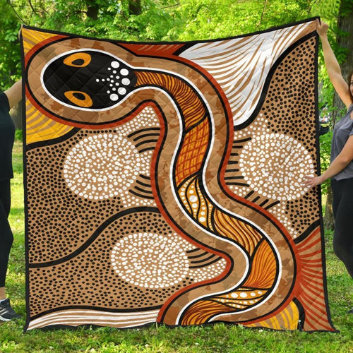 aboriginal-premium-quilt-indigenous-snake-vintage-stye