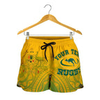 [Custom] Aboriginal Women's Shorts, Australia Rugby and Coat Of Arms - Vibe Hoodie