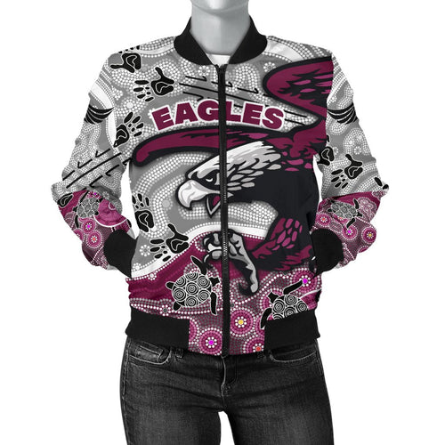 custom-personalised-sea-eagles-womens-bomber-jacket-aboriginal-style