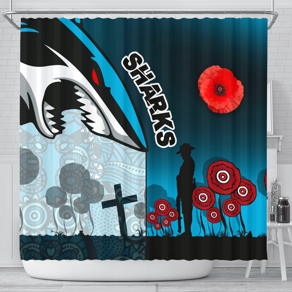 sharks-shower-curtain-cronulla-anzac-day