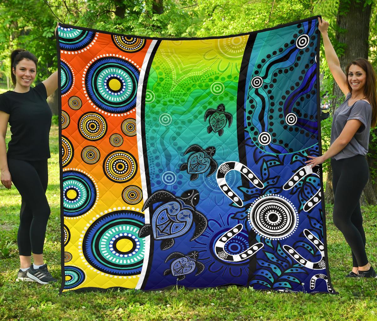 aboriginal-premium-quilt-indigenous-turtle-dot-painting-art