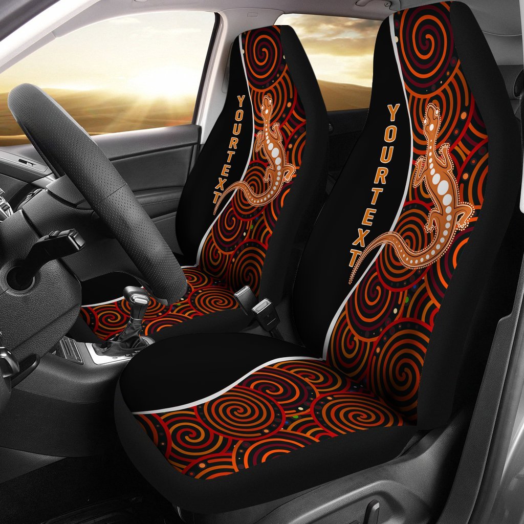 aboriginal-personalised-car-seat-covers-indigenous-lizard-dreaming