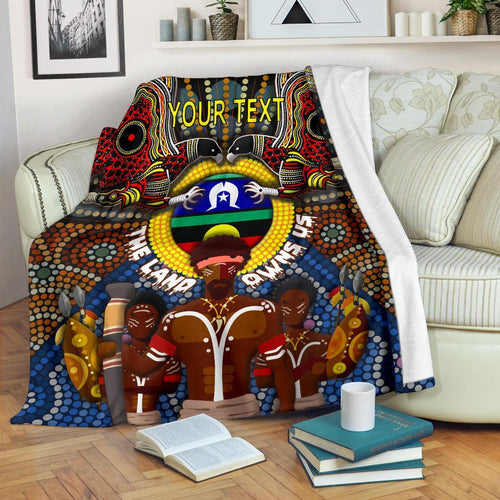 custom-text-the-land-owns-us-premium-blanket