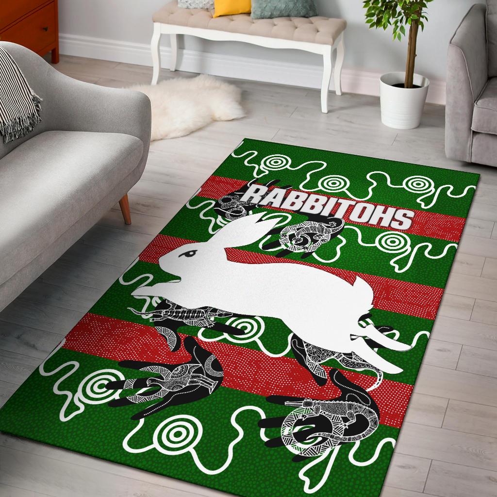 rabbitohs-area-rug-animals-aboriginal