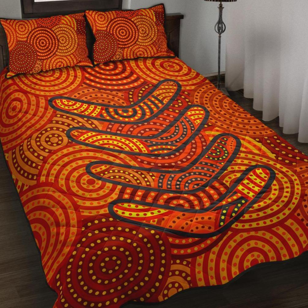 aboriginal-quilt-bed-set-aboriginal-boomerangs-and-dot-circle