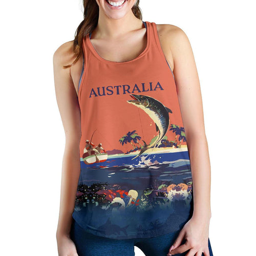 Racerback Tank - Fishing Top Tank Landscape Art - Women - Vibe Hoodie