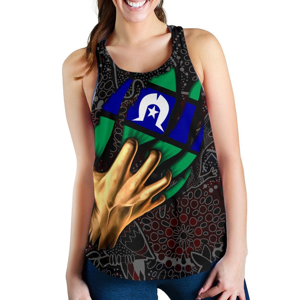 Aboriginal WoMen's Racerback Tank - Torres Strait Blood In Me - Vibe Hoodie