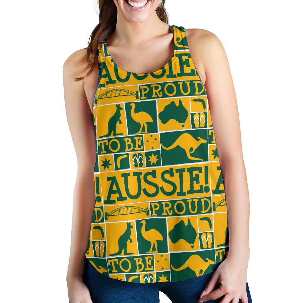 Racerback Tank - Symbol Tank Top Aussie - Women - Vibe Hoodie
