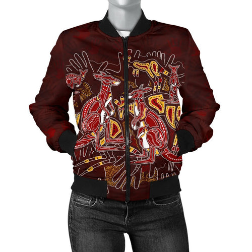 aboriginal-womens-bomber-jacket-kangaroo-family-with-hand-art