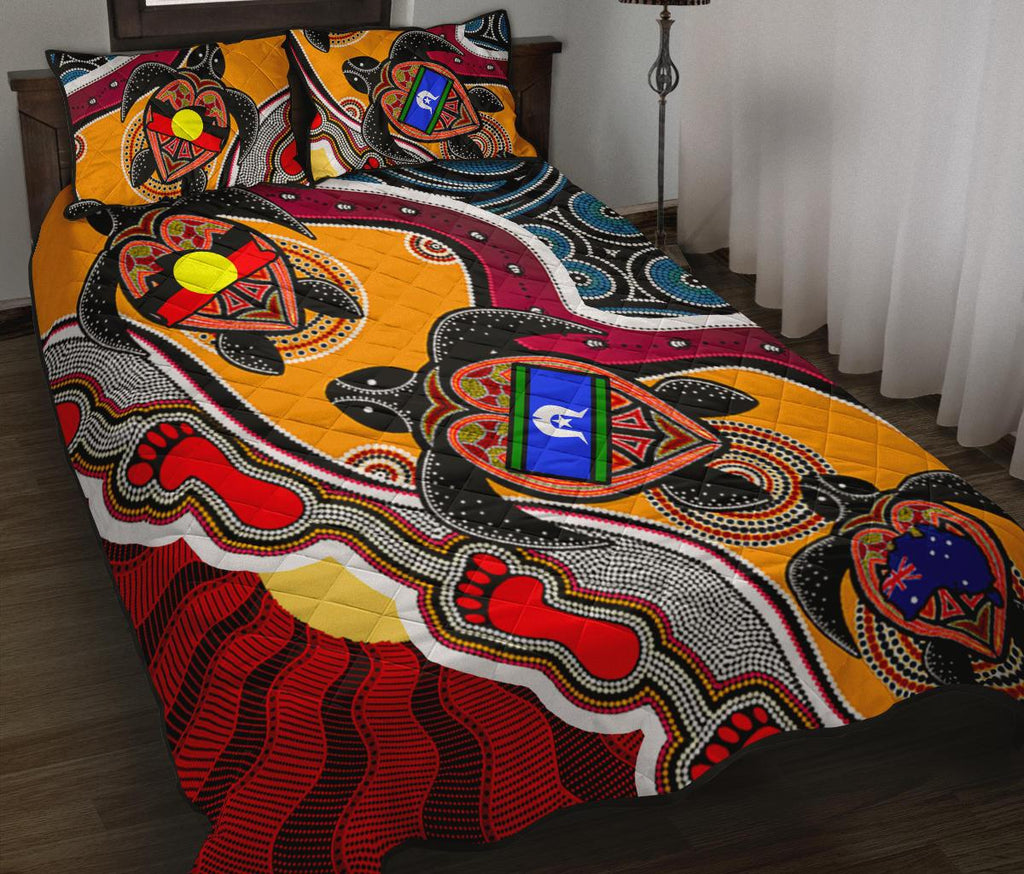 1saustralia-quilt-bed-set-australia-aboriginal-dots-with-turtle-and-naidoc-flags