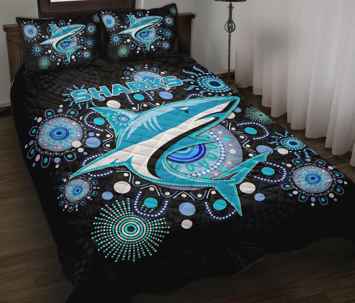 cronulla-quilt-bed-set-sharks-indigenous