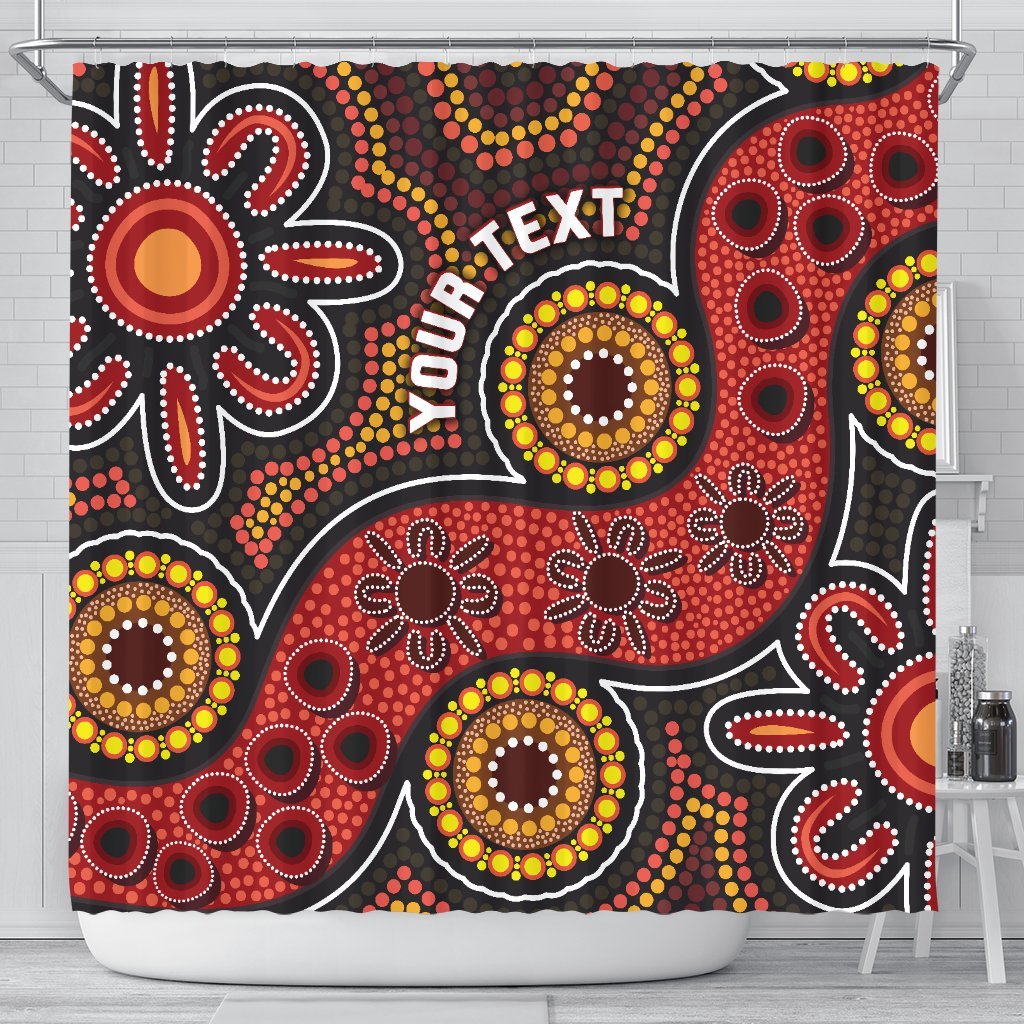 custom-aboriginal-shower-curtain-indigenous-circle-dot-painting-style-1