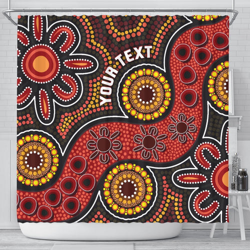 custom-aboriginal-shower-curtain-indigenous-circle-dot-painting-style-1