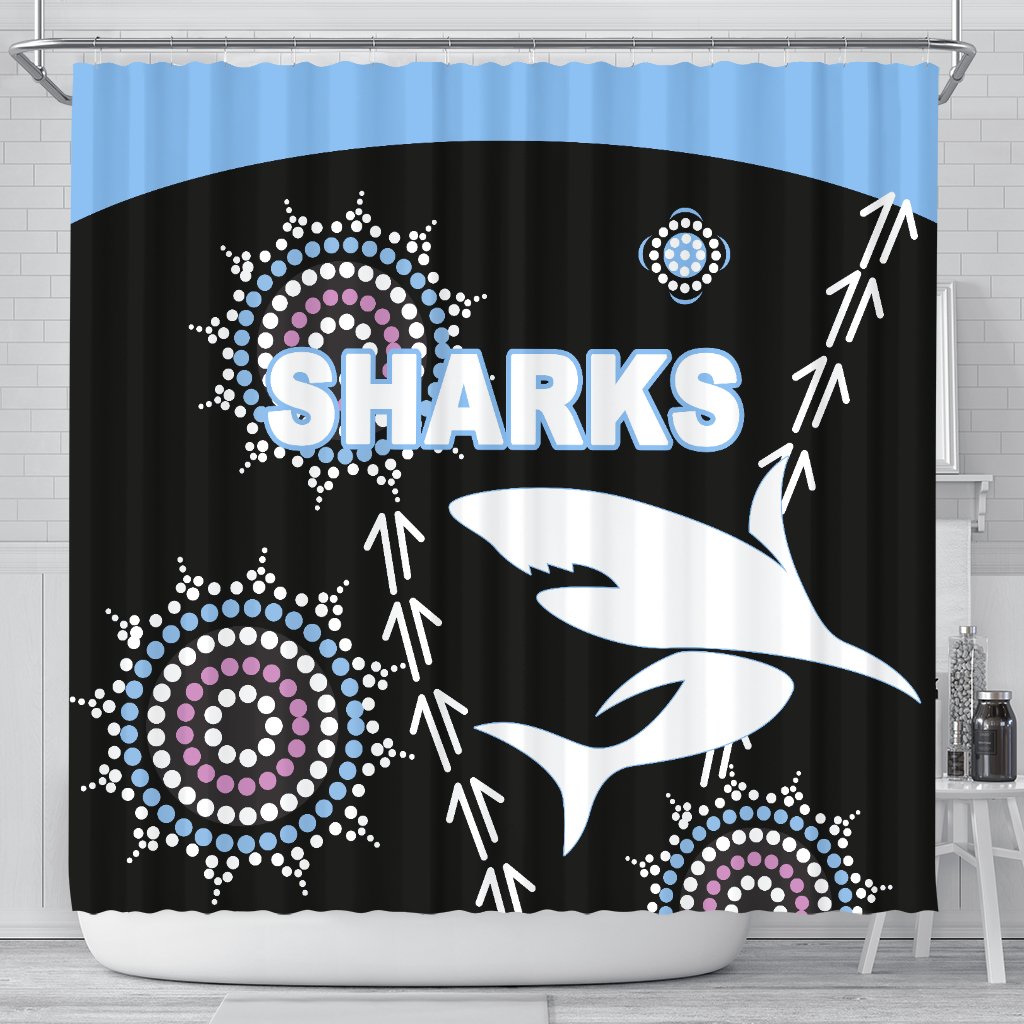 cronulla-shower-curtain-sharks-simple-indigenous-black