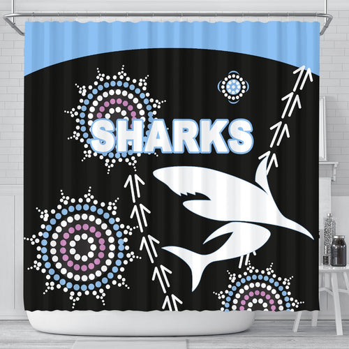 cronulla-shower-curtain-sharks-simple-indigenous-black