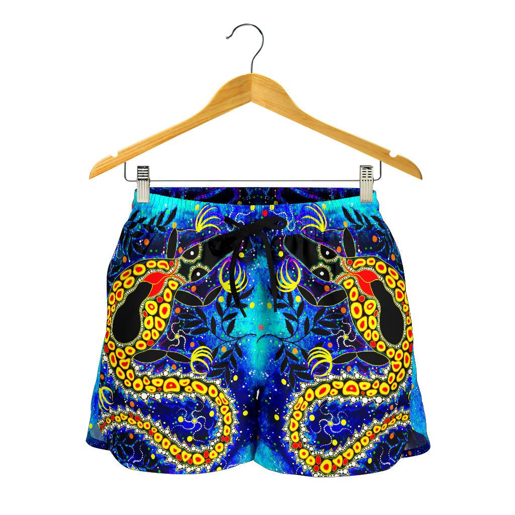 Aboriginal Women's Shorts - Indigenous Crocodile - Vibe Hoodie