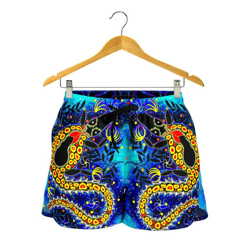 Aboriginal Women's Shorts - Indigenous Crocodile - Vibe Hoodie