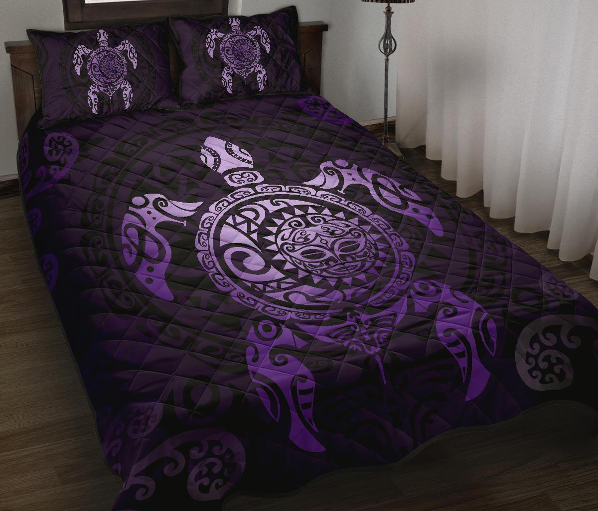maori-turtle-quilt-bed-set-purple