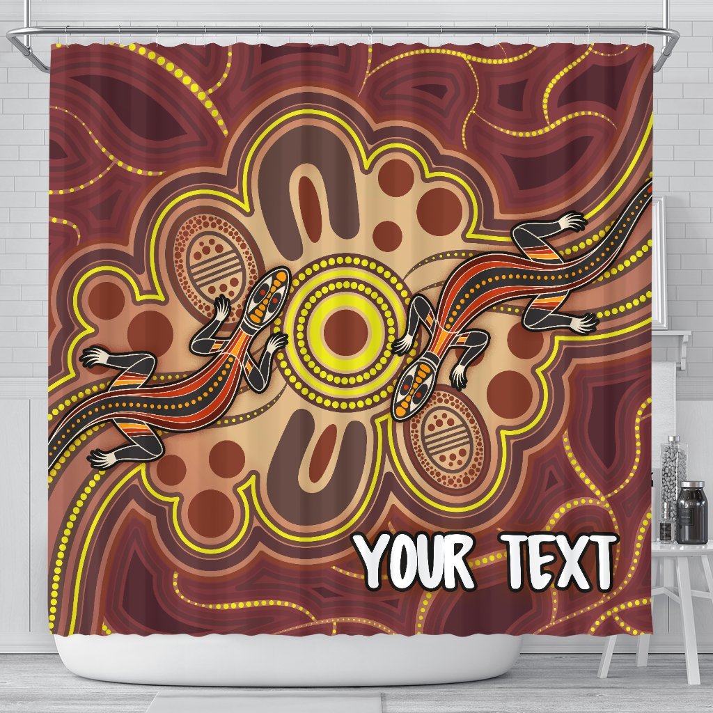 custom-aboriginal-shower-curtain-indigenous-lizard-dot-painting-art
