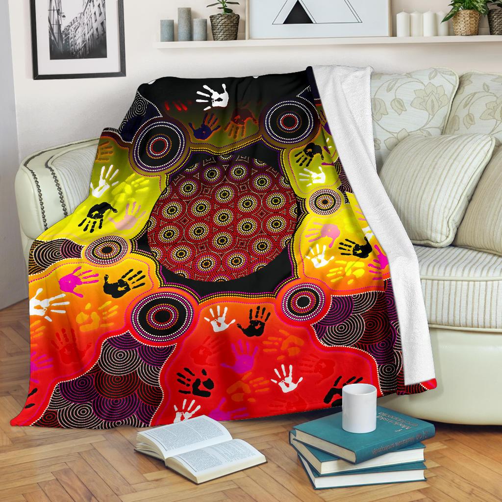 aboriginal-premium-blanket-indigenous-circle-dot-painting-hand-art