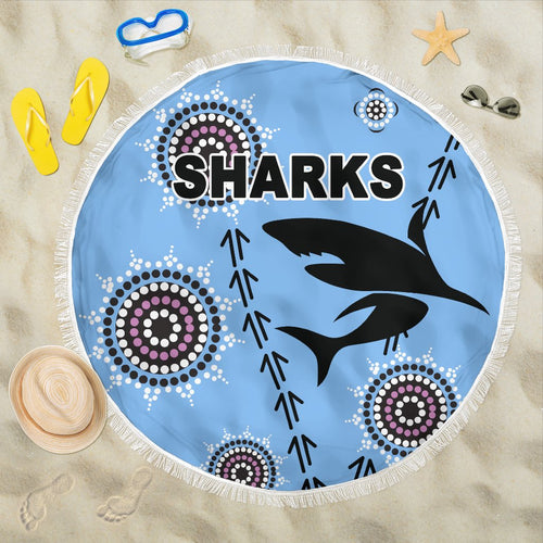cronulla-beach-blanket-sharks-simple-indigenous-blue