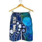 custom-text-aboriginal-mens-shorts-australia-indigenous-flag-circle-dot-painting-art-blue
