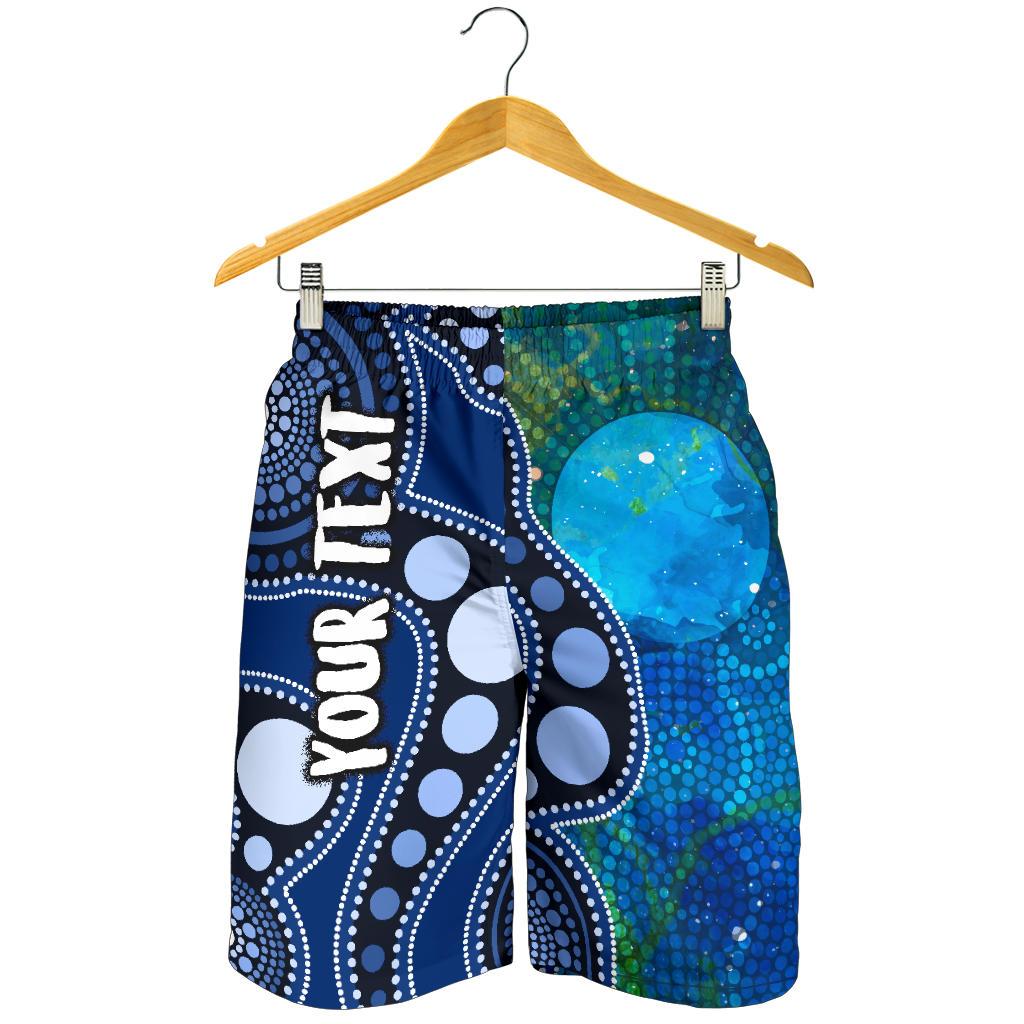 custom-text-aboriginal-mens-shorts-australia-indigenous-flag-circle-dot-painting-art-blue