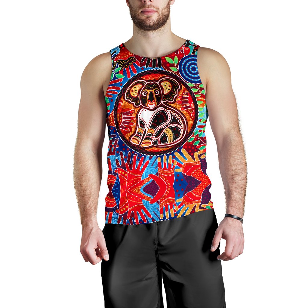 aboriginal-mens-tank-top-koala-and-hand-art-dot-painting-mens-tank