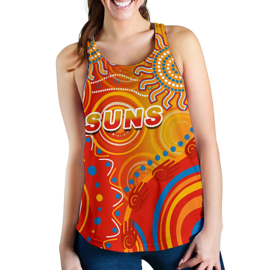 Suns Women Racerback Tank Sun Indigenous Gold Coast - Vibe Hoodie