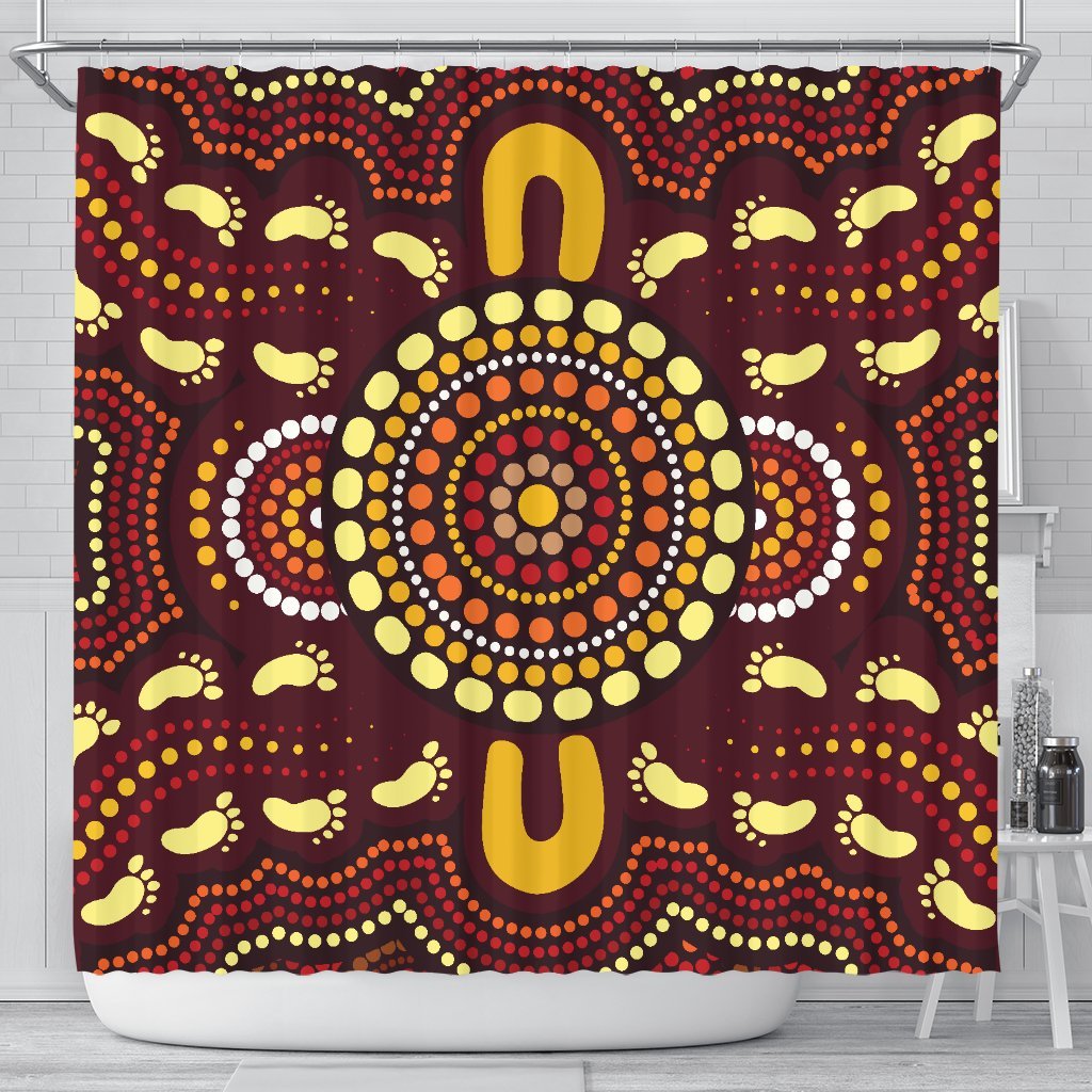 aboriginal-shower-curtain-indigenous-circle-footprint