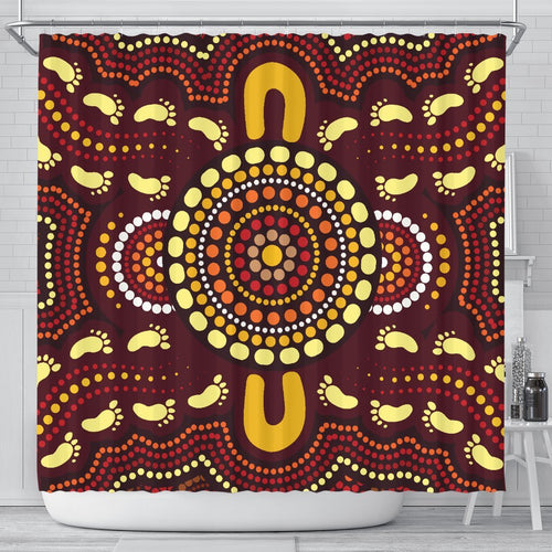 aboriginal-shower-curtain-indigenous-circle-footprint
