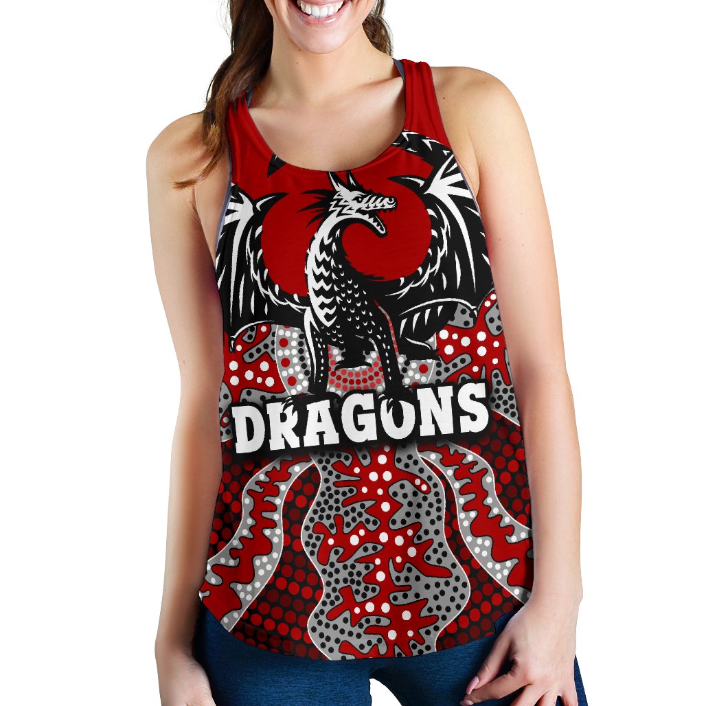 (Custom Personalised) Dragons Women's Racerback Tank St. George Aboriginal - Vibe Hoodie