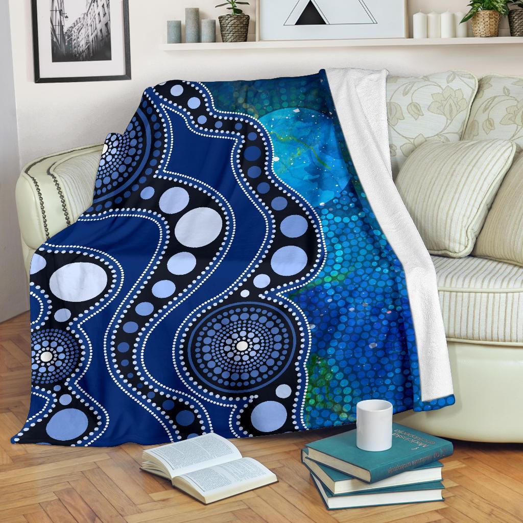 aboriginal-premium-blanket-australia-indigenous-flag-circle-dot-painting-art-blue