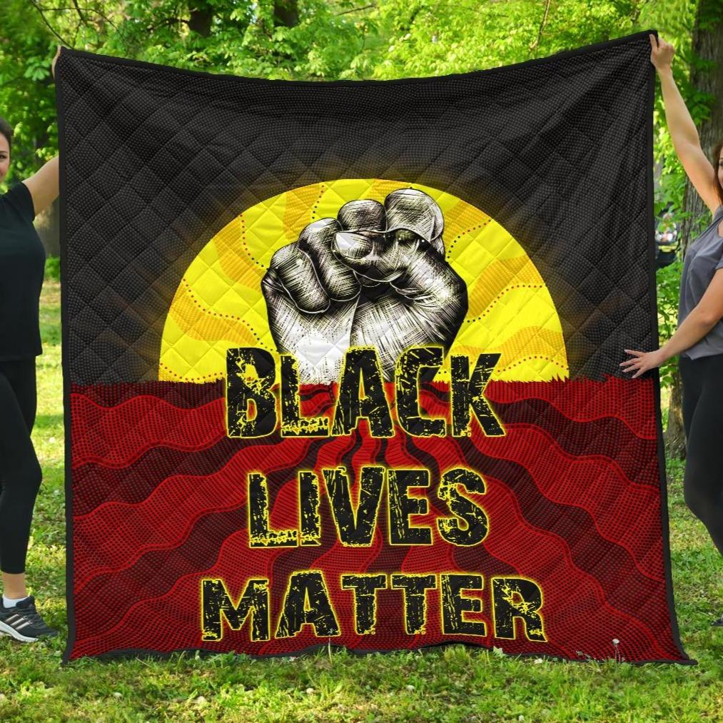 premium-quilt-aboriginal-black-lives-matter-sun-dot-painting