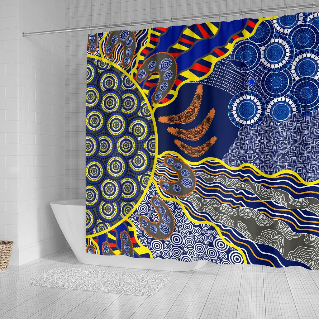 aboriginal-shower-curtain-australian-boomerang-dot-painting-art