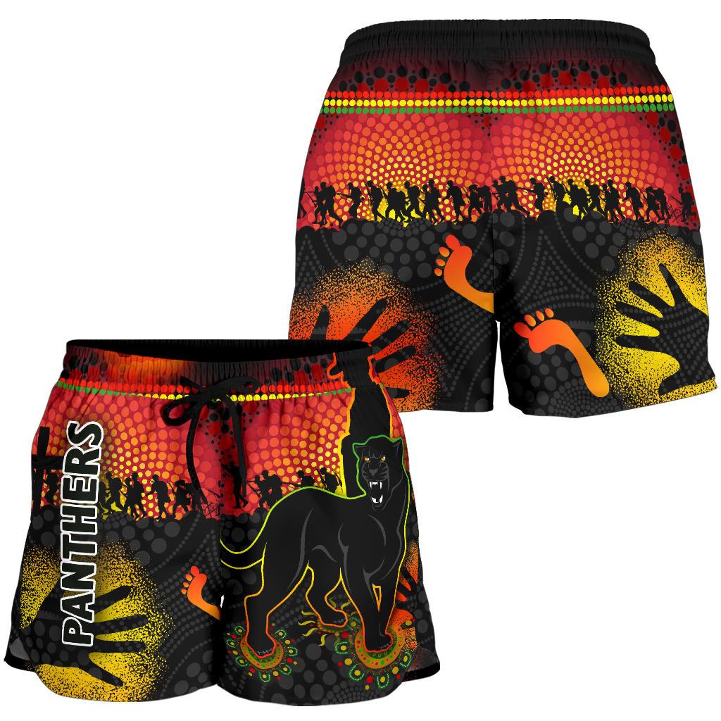 Penrith Women Shorts Indigenous Panthers Anzac Day Lest We Forget - Vibe Hoodie