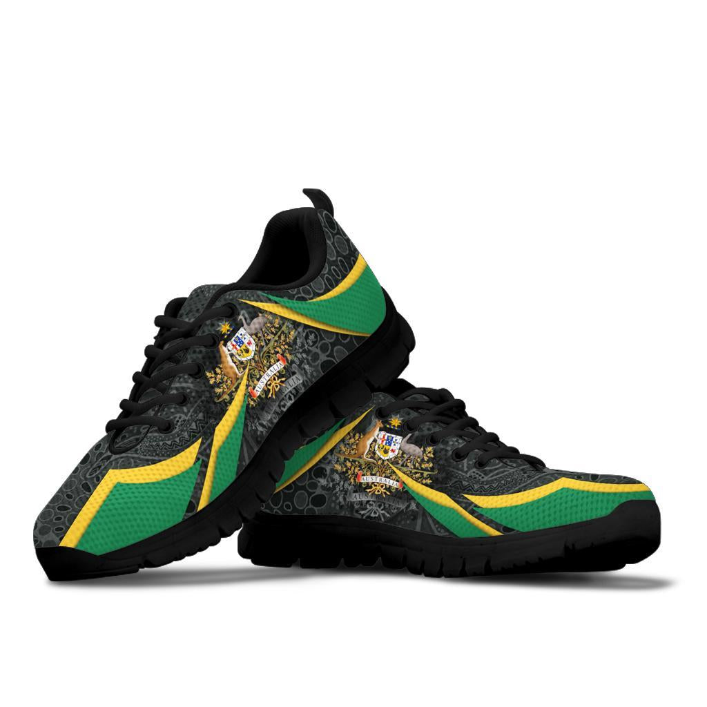 aboriginal-sneakers-australian-coat-of-arms-aussie-spirit-green