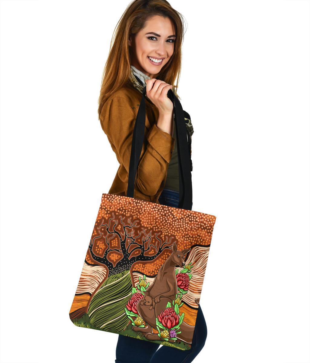 aboriginal-tote-bags-kangaroo-with-indigenous-tree