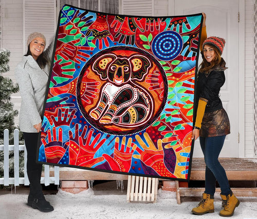 aboriginal-premium-quilt-koala-and-hand-art-dot-painting-quilt