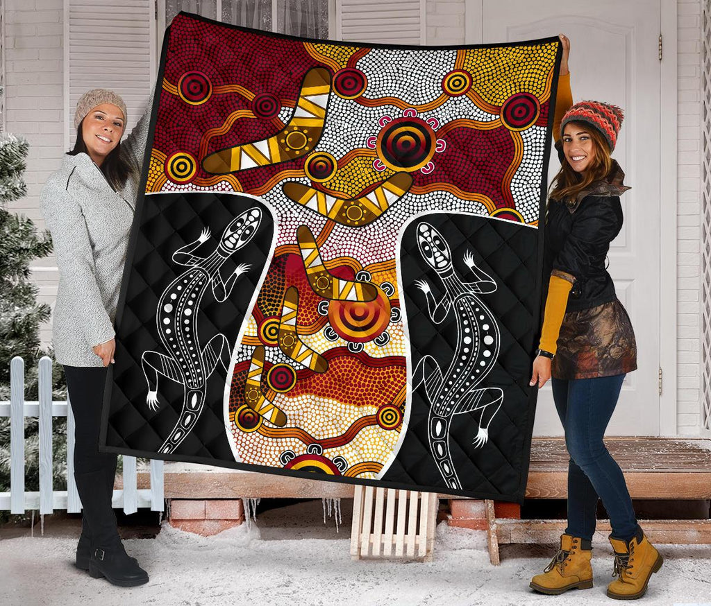 premium-quilt-aboriginal-dot-painting-lizard-quilt