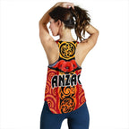 Anzac Lest We Forget Poppy Women Racerback Tank New Zealand Maori Silver Fern - Australia Aboriginal - Vibe Hoodie