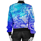 aboriginal-womens-bomber-jacket-sea-turtle-with-indigenous-patterns-blue