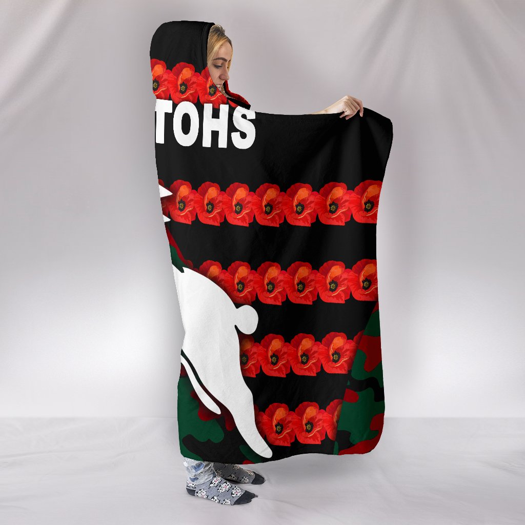 south-sydney-rabbitohs-hooded-blanket-anzac-day-poppy-flower-vibes