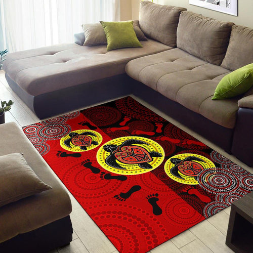 aboriginal-area-rug-turtle-footprint-circle-dot-painting