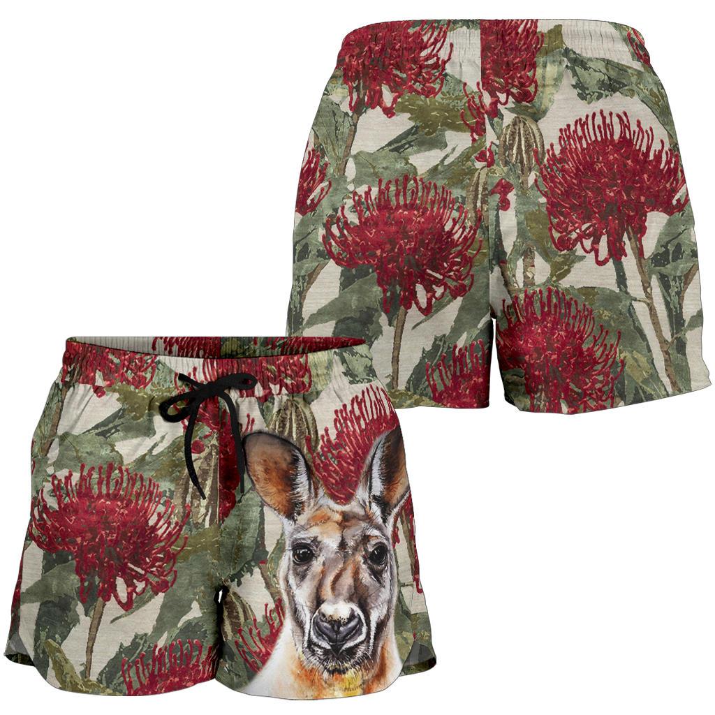 Short - Kangaroo Short Waratah Painting - Women - Vibe Hoodie