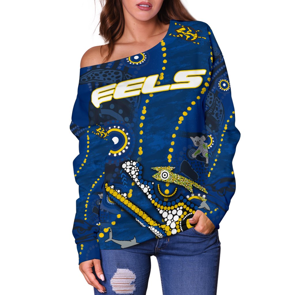 Eels Indigenous Women Off Shoulder Sweater Parramatta - Vibe Hoodie